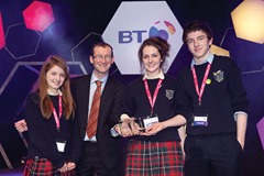 BT Young Scientist and Technology Exhibition 2013

ComReg Special Award presented by Kevin O’Brien, Commissioner ComReg to Grainne Geoghegan, Caoimhe McManus, Kevin Lannon, Scoil Mhuire Roscommon 
 for their project "Protect your engine from petrol damage" 

Copyright Fennell Photography 2013