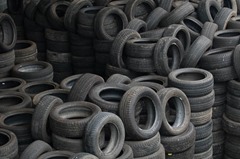 Climate Change, Recycling tires, Noyon, France, 26/1/2010