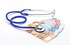 stethoscope, euros, €, money, medicine, health care, house, house