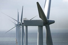 Construction of Burbo Bank Windfarm, 25 units 3.6 MW, 90 MW, at Liverpool Bay, Great Britain