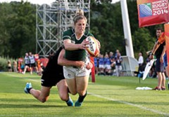 2014 Women's Rugby World Cup Pool B, FFR Headquarters, Marcoussis, Paris, France 5/8/2014
Ireland vs New Zealand
Ireland's Alison Miller scores a try 
Mandatory Credit ©INPHO/Dan Sheridan