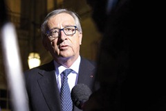Jean-Claude Juncker, giving a press point