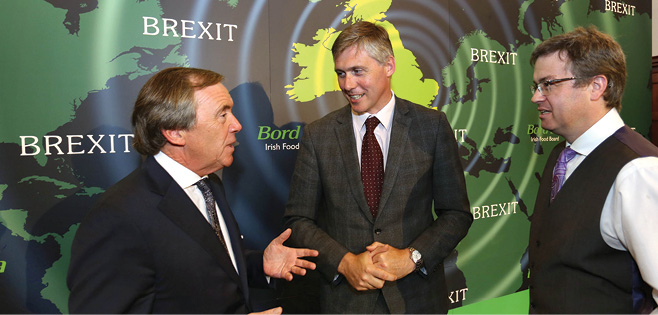 Pictured at Bord Bia’s Brexit briefing are (l-r) Larry Murrin, Chief Executive, Dawn Farm Foods; Padraig Brennan, Director of Markets, Bord Bia; and James Walton, Chief Economist, IGD.