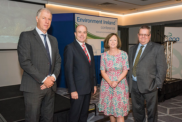 Hans Bruyninckx, European Environment Agency; Denis Naughten, TD, Minister for Communications, Climate Action and Environment; Laura Burke, Environmental Protection Agency and Terry Dunne, Department of Communications, Climate Action and Environment.
