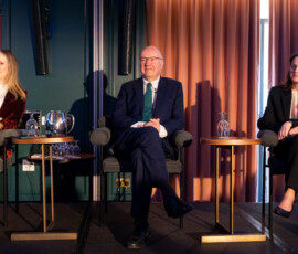 Audrey Carville, RTÉ; Mark Ferguson, formerly of the European Innovation Council; and Rachel Shelly, IDA Ireland.