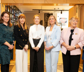 Pictured (L-R): Fergal Sharpe, Orla Dormer, and Carmel Mulroy, Johnson & Johnson; Avril Daly, EURORDIS-Rare Diseases Europe; and Brita O’Reilly, Johnson & Johnson; Orlaigh Quinn, IIEA; and Maria Pobre, Johnson & Johnson.